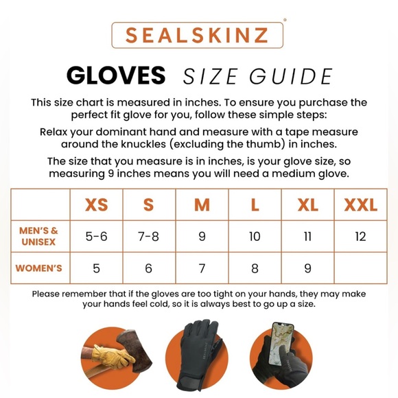NWT SEALSKINZ Unisex Waterproof Split Finger Glove - Picture 3 of 3